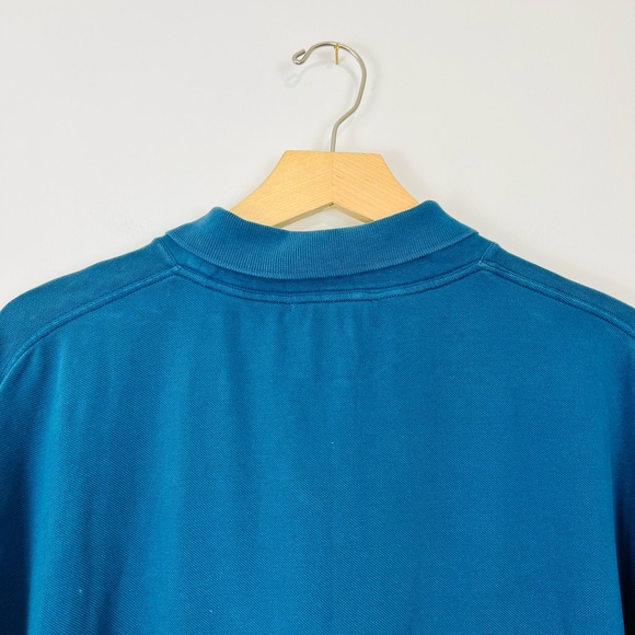 YMC Teal Blue Cotton Modern Polo Shirt Style Collared Causal Top UK L - Picture 5 of 9